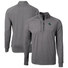 Philadelphia Eagles Cutter & Buck Big & Tall Adapt Eco Raglan Quarter-Zip Jacket Heather Black | NFL