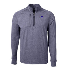 Buffalo Bills Cutter & Buck Big & Tall Adapt Eco Raglan Quarter-Zip Jacket Heather Navy | NFL
