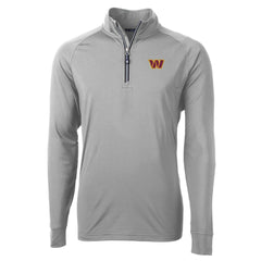 Washington Commanders Cutter & Buck Big & Tall Adapt Eco DryTec Raglan Quarter-Zip Jacket Gray | NFL