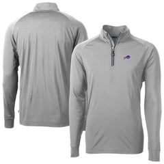 Buffalo Bills Cutter & Buck Big & Tall Adapt Eco DryTec Raglan Quarter-Zip Jacket Gray | NFL