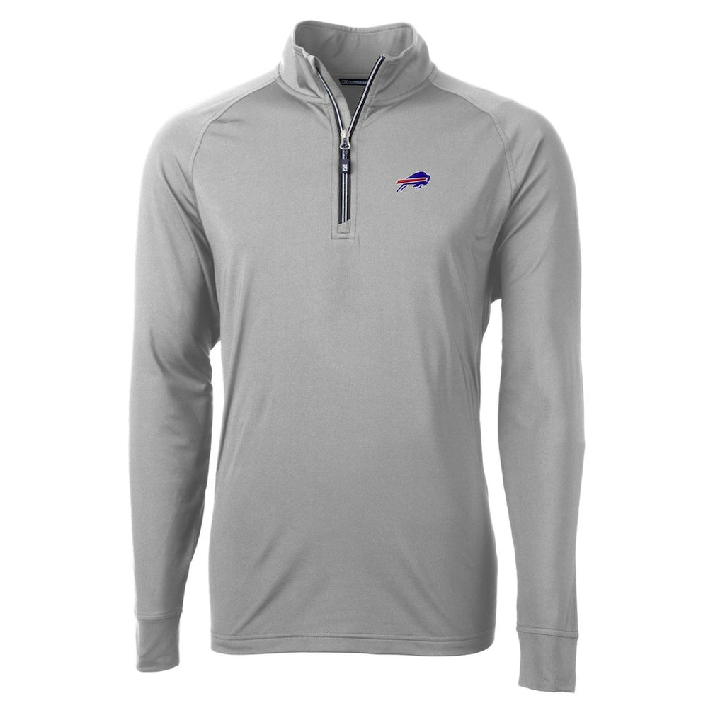 Buffalo Bills Cutter & Buck Big & Tall Adapt Eco DryTec Raglan Quarter-Zip Jacket Gray | NFL