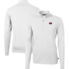 San Francisco 49ers Cutter & Buck Big & Tall Virtue Eco Pique Quarter-Zip Jacket White | NFL