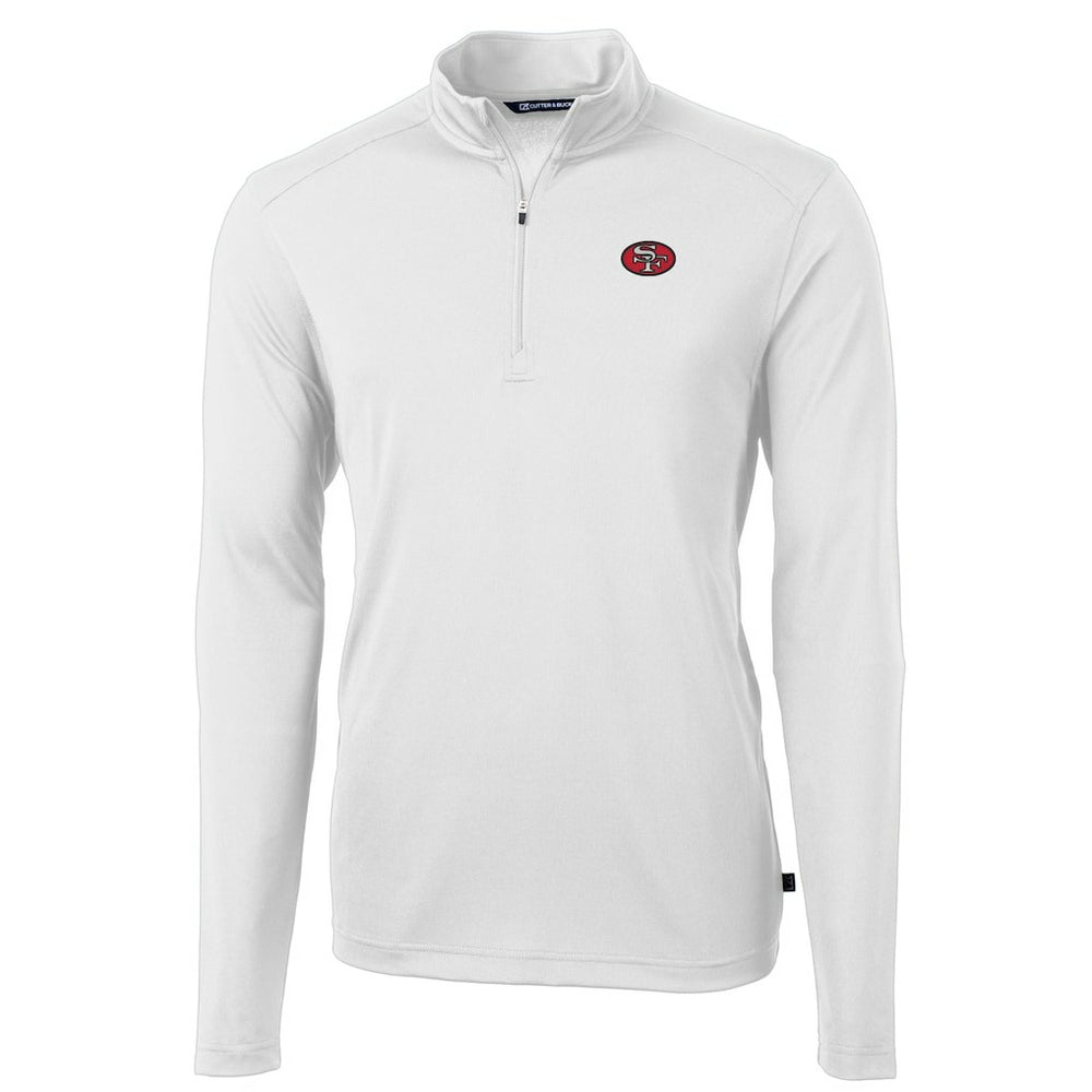 San Francisco 49ers Cutter & Buck Big & Tall Virtue Eco Pique Quarter-Zip Jacket White | NFL