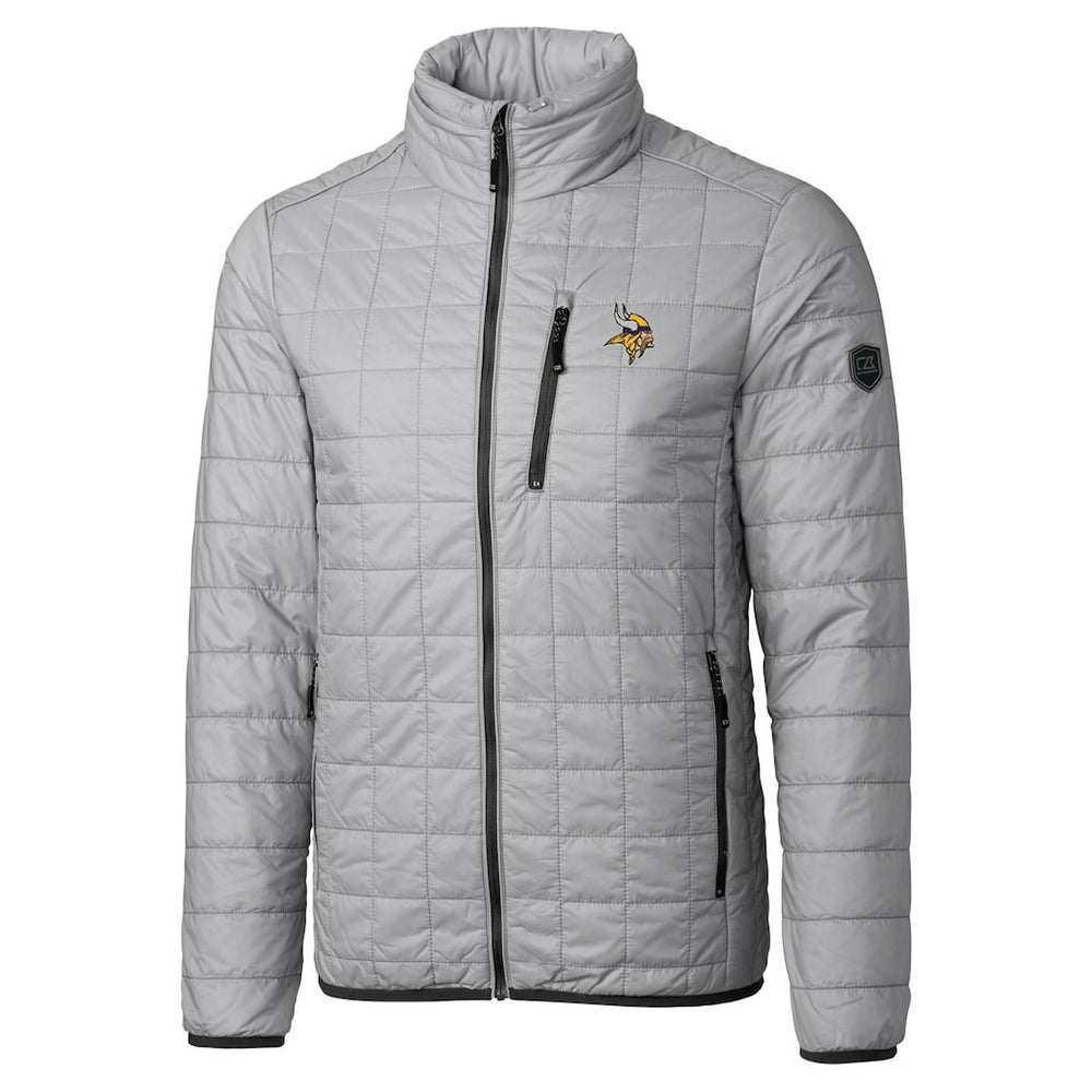 Minnesota Vikings Cutter & Buck Big & Tall Rainier PrimaLoft Eco Insulated Full-Zip Hoodie Puffer Jacket Gray | NFL
