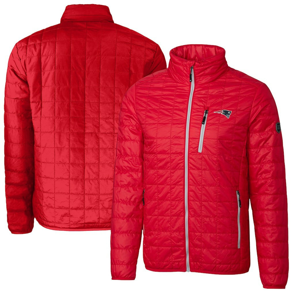 New England Patriots Cutter & Buck Big & Tall Rainier PrimaLoft Eco Insulated Full-Zip Hoodie Puffer Jacket Red | NFL