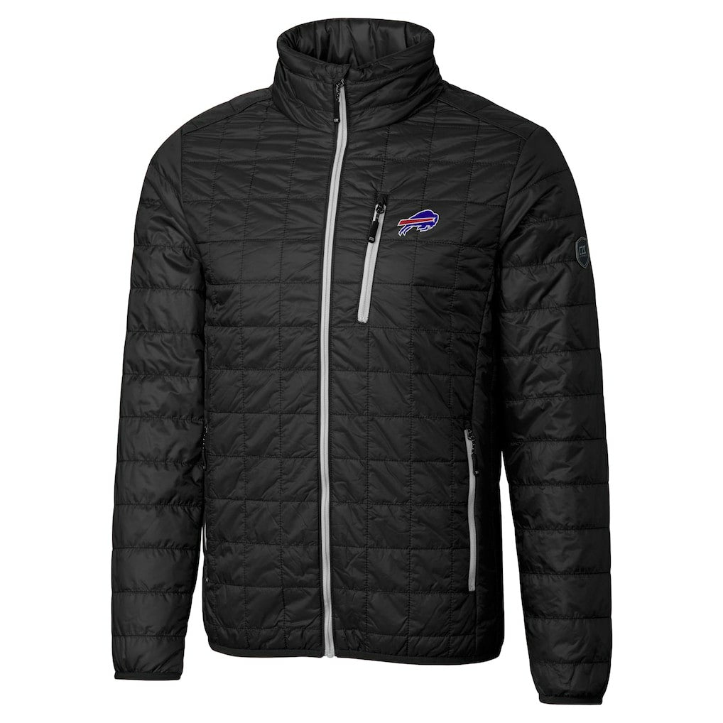 Buffalo Bills Cutter & Buck Big & Tall Rainier PrimaLoft Eco Insulated Full-Zip Hoodie Puffer Jacket Black | NFL
