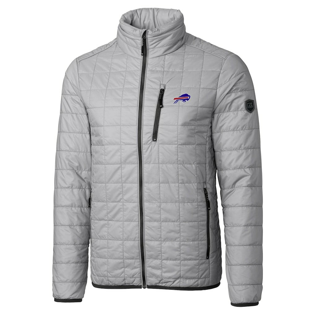 Buffalo Bills Cutter & Buck Big & Tall Rainier PrimaLoft Eco Insulated Full-Zip Hoodie Puffer Jacket Gray | NFL