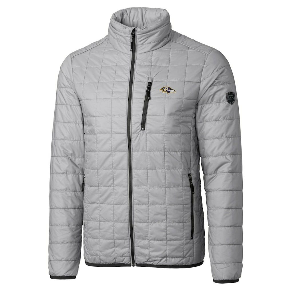 Baltimore Ravens Cutter & Buck Big & Tall Rainier PrimaLoft Eco Insulated Full-Zip Hoodie Puffer Jacket Gray | NFL