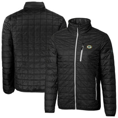 Green Bay Packers Cutter & Buck Big & Tall Rainier PrimaLoft Eco Insulated Full-Zip Hoodie Puffer Jacket Black | NFL