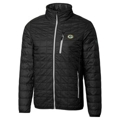 Green Bay Packers Cutter & Buck Big & Tall Rainier PrimaLoft Eco Insulated Full-Zip Hoodie Puffer Jacket Black | NFL