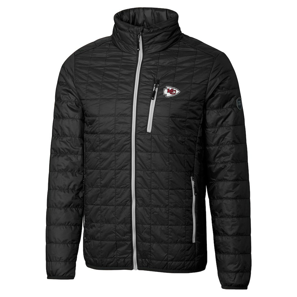Kansas City Chiefs Cutter & Buck Big & Tall Rainier PrimaLoft Eco Insulated Full-Zip Hoodie Puffer Jacket Black | NFL