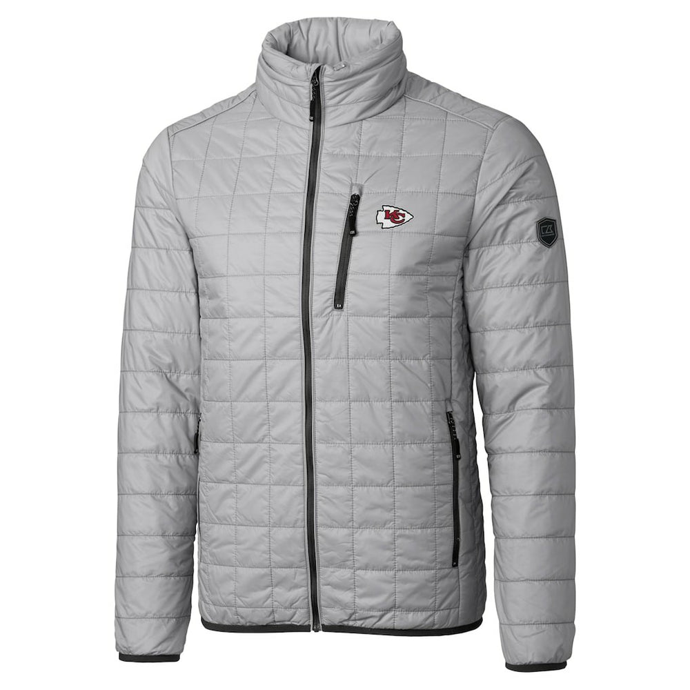 Kansas City Chiefs Cutter & Buck Big & Tall Rainier PrimaLoft Eco Insulated Full-Zip Hoodie Puffer Jacket Gray | NFL