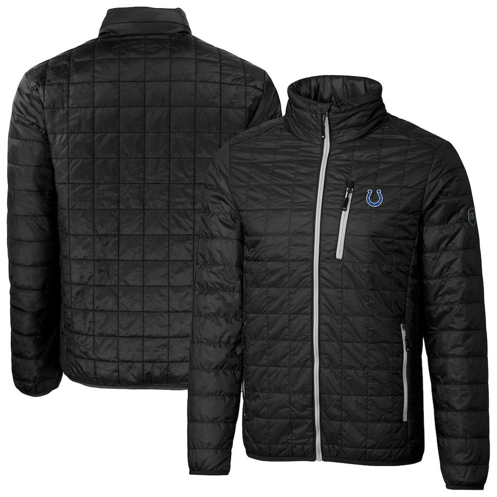 Indianapolis Colts Cutter & Buck Big & Tall Rainier PrimaLoft Eco Insulated Full-Zip Hoodie Puffer Jacket Black | NFL