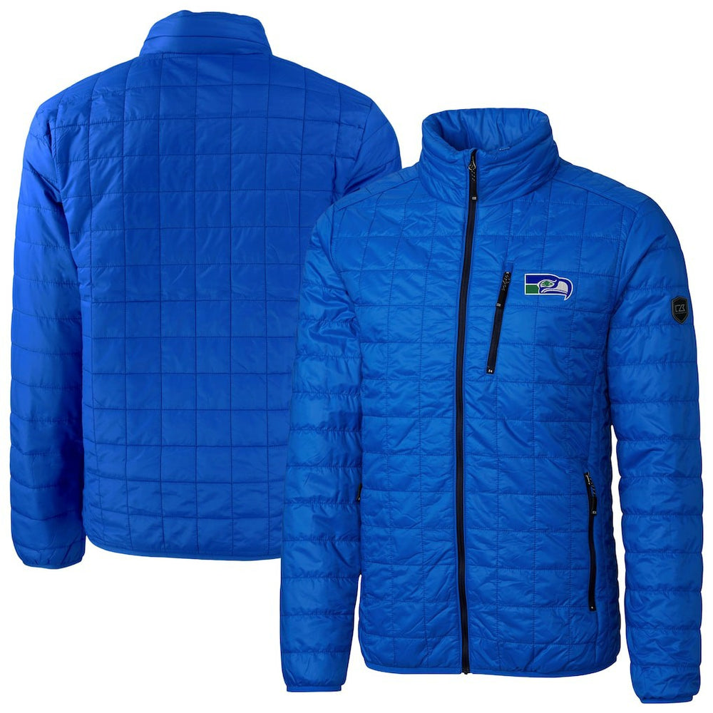 Seattle Seahawks Cutter & Buck Big & Tall Rainier PrimaLoft Eco Insulated Full-Zip Puffer Jacket Royal | NFL