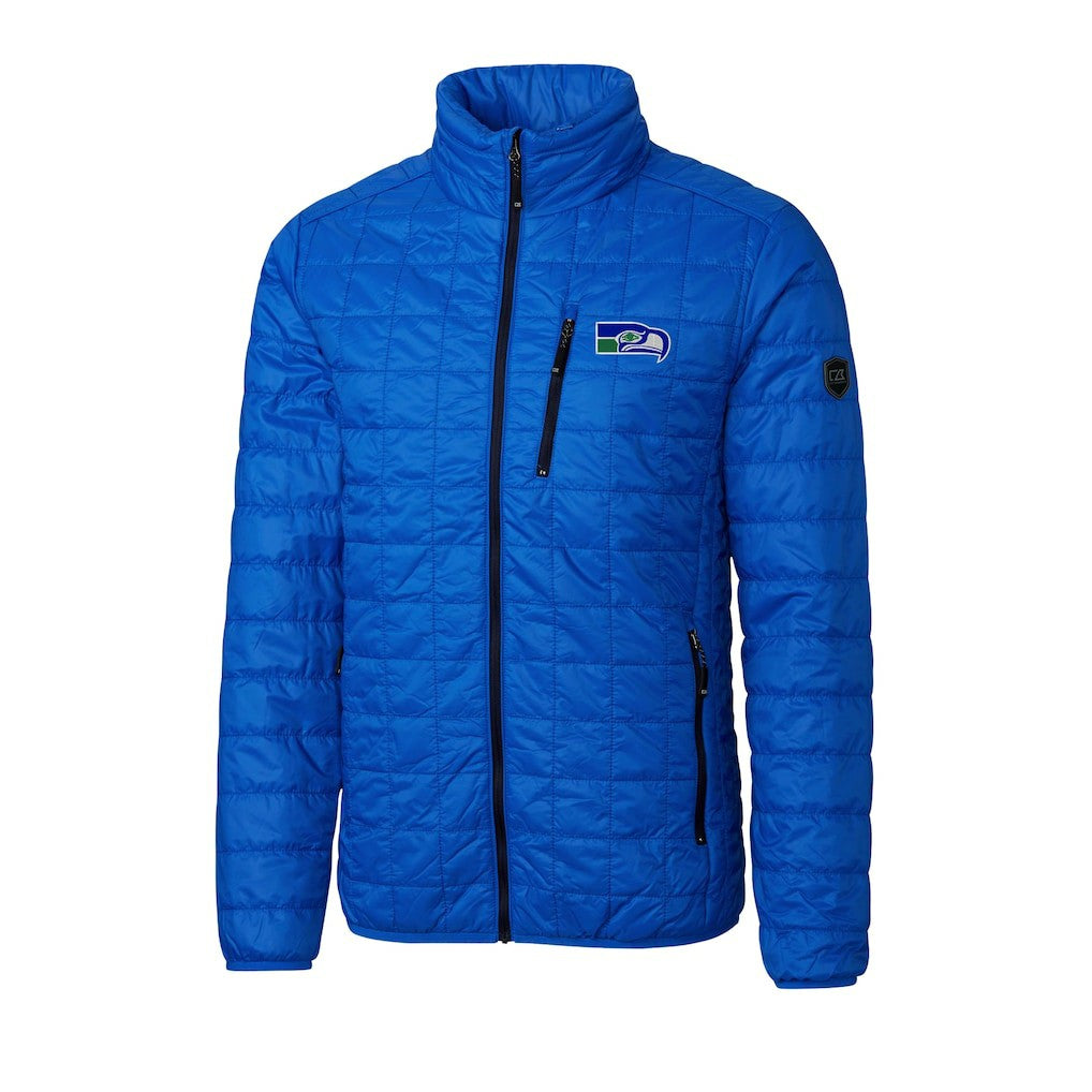 Seattle Seahawks Cutter & Buck Big & Tall Rainier PrimaLoft Eco Insulated Full-Zip Puffer Jacket Royal | NFL