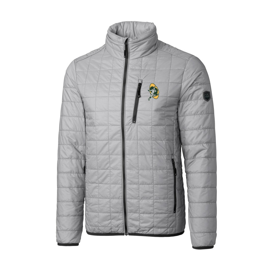 Green Bay Packers Cutter & Buck Big & Tall Rainier PrimaLoft Eco Insulated Full-Zip Puffer Jacket Gray | NFL