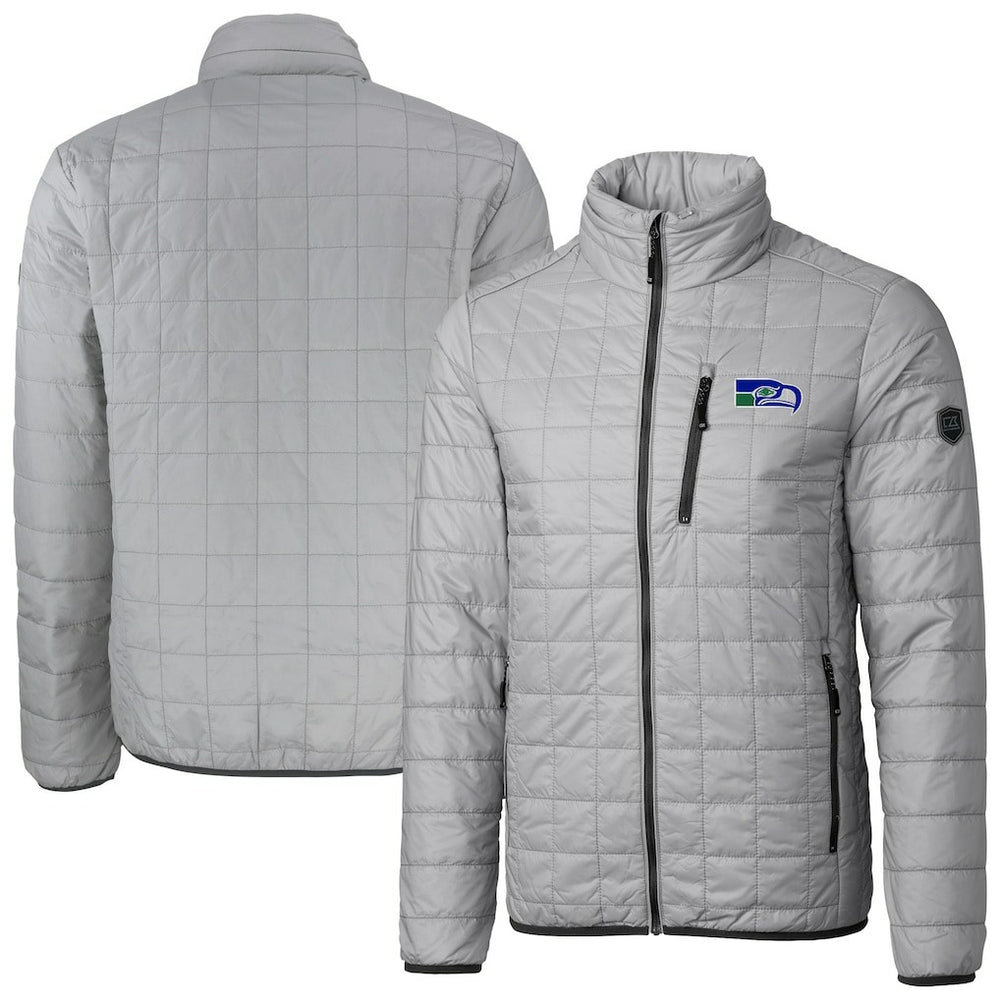 Seattle Seahawks Cutter & Buck Big & Tall Rainier PrimaLoft Eco Insulated Full-Zip Puffer Jacket Gray | NFL