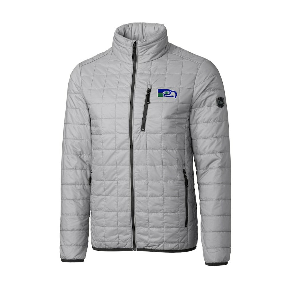 Seattle Seahawks Cutter & Buck Big & Tall Rainier PrimaLoft Eco Insulated Full-Zip Puffer Jacket Gray | NFL