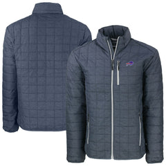Buffalo Bills Cutter & Buck Big & Tall Rainier PrimaLoft Eco Insulated Full-Zip Hoodie Puffer Jacket Charcoal | NFL