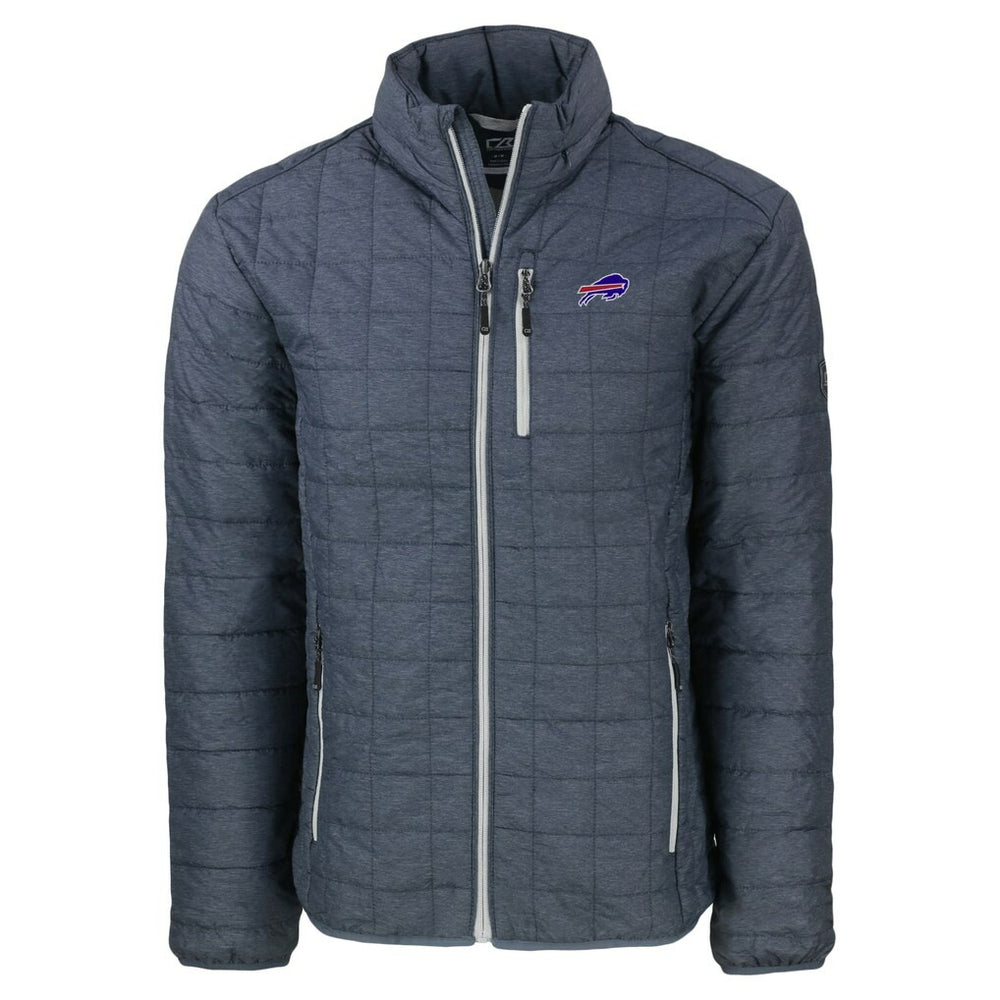 Buffalo Bills Cutter & Buck Big & Tall Rainier PrimaLoft Eco Insulated Full-Zip Hoodie Puffer Jacket Charcoal | NFL