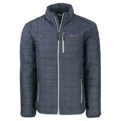 Buffalo Bills Cutter & Buck Big & Tall Rainier PrimaLoft Eco Insulated Full-Zip Hoodie Puffer Jacket Charcoal | NFL
