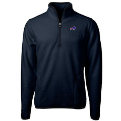 Buffalo Bills Cutter & Buck Big & Tall Cascade Eco Fleece Quarter-Zip Jacket Navy | NFL