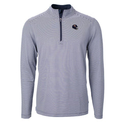 Chicago Bears Cutter & Buck Big & Tall Virtue Eco Pique Micro Stripe Tri-Blend Quarter-Zip Jacket Navy | NFL