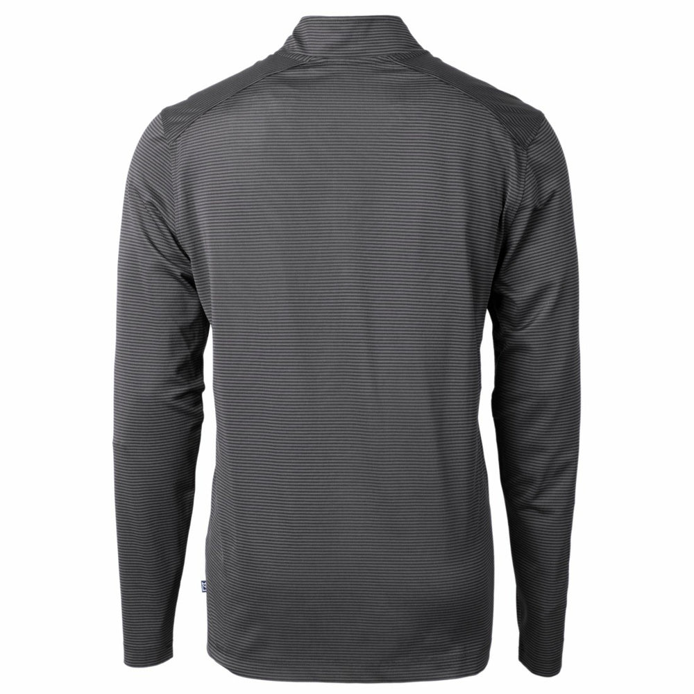 Detroit Lions Cutter & Buck Big & Tall Virtue Eco Pique Micro Stripe Tri-Blend Quarter-Zip Jacket Black | NFL