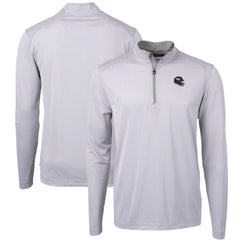 Denver Broncos Cutter & Buck Big & Tall Virtue Eco Pique Micro Stripe Tri-Blend Quarter-Zip Jacket Gray | NFL