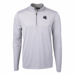 Denver Broncos Cutter & Buck Big & Tall Virtue Eco Pique Micro Stripe Tri-Blend Quarter-Zip Jacket Gray | NFL