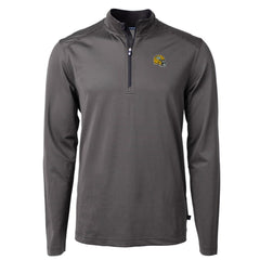 Green Bay Packers Cutter & Buck Big & Tall Virtue Eco Pique Micro Stripe Tri-Blend Quarter-Zip Jacket Black | NFL