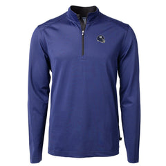 New York Giants Cutter & Buck Big & Tall Virtue Eco Pique Micro Stripe Tri-Blend Quarter-Zip Jacket Royal | NFL