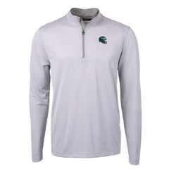 Philadelphia Eagles Cutter & Buck Big & Tall Virtue Eco Pique Micro Stripe Tri-Blend Quarter-Zip Jacket Gray | NFL