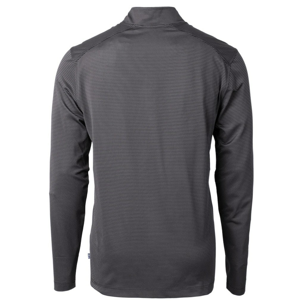 Washington Commanders Cutter & Buck Big & Tall Virtue Eco Pique Micro Stripe Tri-Blend Quarter-Zip Jacket Black | NFL