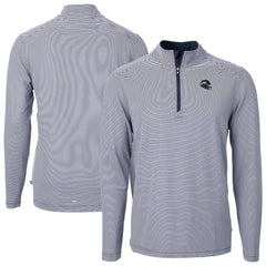 Seattle Seahawks Cutter & Buck Big & Tall Virtue Eco Pique Micro Stripe Tri-Blend Quarter-Zip Jacket College Navy | NFL