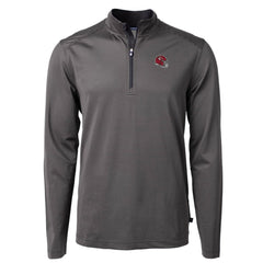 Kansas City Chiefs Cutter & Buck Big & Tall Virtue Eco Pique Micro Stripe Tri-Blend Quarter-Zip Jacket Black | NFL