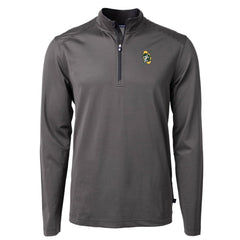Green Bay Packers Cutter & Buck Big & Tall Virtue Eco Pique Micro Stripe Tri-Blend Quarter-Zip Jacket Black | NFL