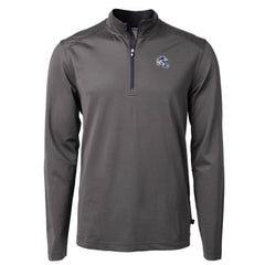 Buffalo Bills Cutter & Buck Big & Tall Virtue Eco Pique Micro Stripe Tri-Blend Quarter-Zip Jacket Black | NFL