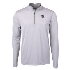 Buffalo Bills Cutter & Buck Big & Tall Virtue Eco Pique Micro Stripe Tri-Blend Quarter-Zip Jacket Gray | NFL