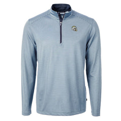 Los Angeles Chargers Cutter & Buck Big & Tall Virtue Eco Pique Micro Stripe Tri-Blend Quarter-Zip Jacket Powder Blue | NFL