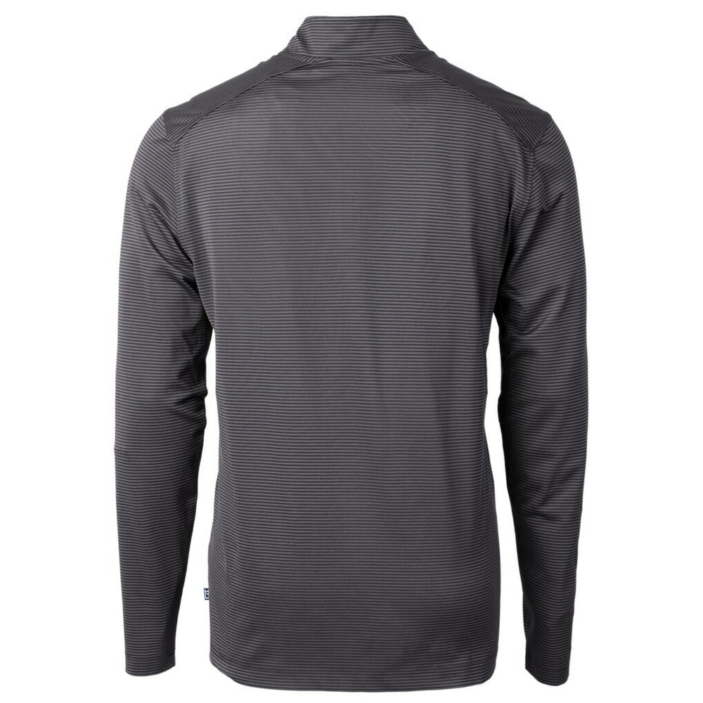 Minnesota Vikings Cutter & Buck Big & Tall Virtue Eco Pique Micro Stripe Tri-Blend Quarter-Zip Jacket Black | NFL