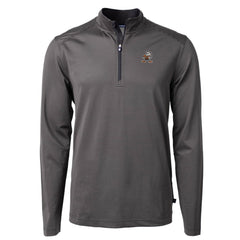 Cleveland Browns Cutter & Buck Big & Tall Virtue Eco Pique Micro Stripe Tri-Blend Quarter-Zip Jacket Black | NFL