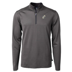 New Orleans Saints Cutter & Buck Big & Tall Virtue Eco Pique Micro Stripe Tri-Blend Quarter-Zip Jacket Black | NFL