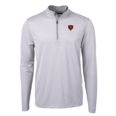 Chicago Bears Cutter & Buck Big & Tall Virtue Eco Pique Micro Stripe Tri-Blend Quarter-Zip Jacket Gray | NFL