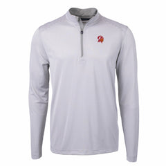 Tampa Bay Buccaneers Cutter & Buck Big & Tall Virtue Eco Pique Micro Stripe Tri-Blend Quarter-Zip Jacket Gray | NFL