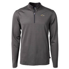Baltimore Ravens Cutter & Buck Big & Tall Virtue Eco Pique Micro Stripe Tri-Blend Quarter-Zip Jacket Black | NFL