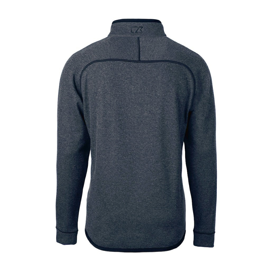 Miami Dolphins Cutter & Buck Big & Tall Mainsail Sweater-Knit Half-Zip Jacket Heather Navy | NFL