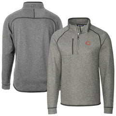 Chicago Bears Cutter & Buck Big & Tall Mainsail Sweater-Knit Half-Zip Jacket Heather Gray | NFL
