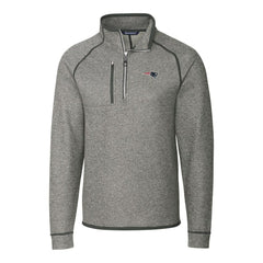 New England Patriots Cutter & Buck Big & Tall Mainsail Sweater-Knit Half-Zip Jacket Heather Gray | NFL
