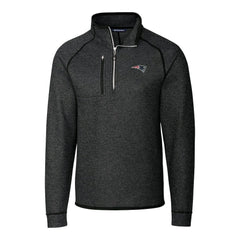 New England Patriots Cutter & Buck Big & Tall Mainsail Sweater-Knit Half-Zip Jacket Heather Charcoal | NFL